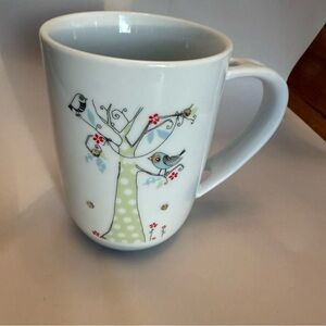 Bella Luxx White Mug with Tree and Bird Design